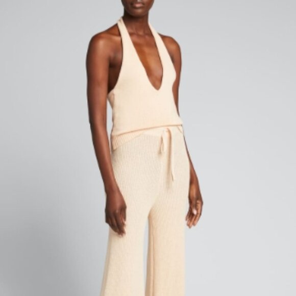 A.L.C. Tops - Like New! A.L.C. Kylen Knit Halter Top Elegant Cream Halter Top in Size L